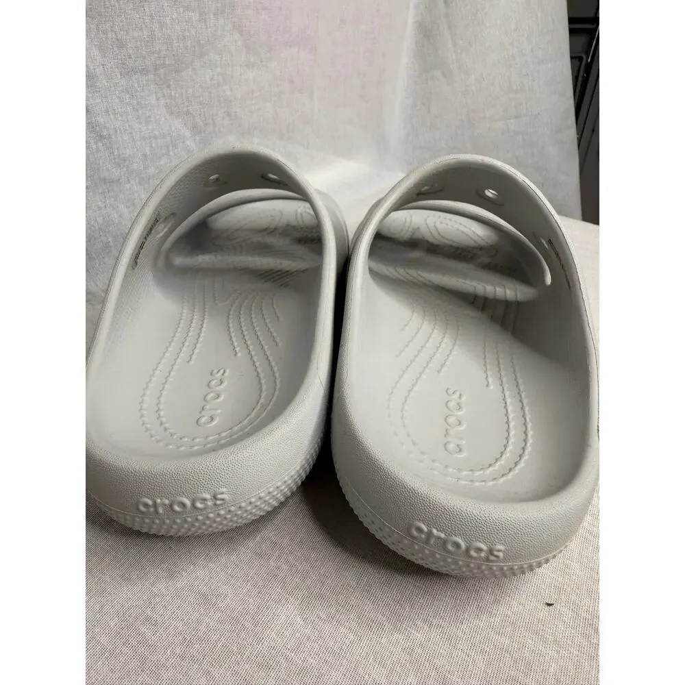 Crocs Sandal Double Strap Slides Slip On Foam Comfort Pale Light Gray 7